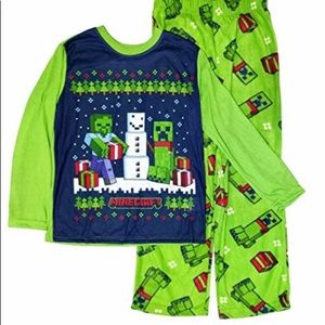 Minecraft Pajamas Boys Zombie Christmas 2 Pc PJ XL